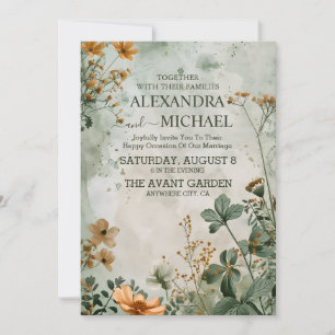 Fall Wildflowers Floral Wedding Invitation