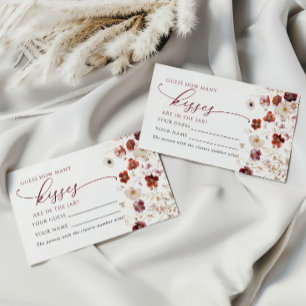 Fall Wildflowers How Many Kisses Shower Game card