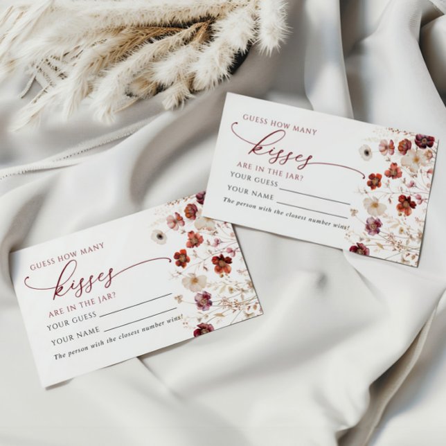 Fall Wildflowers How Many Kisses Shower Game card (Creator Uploaded)