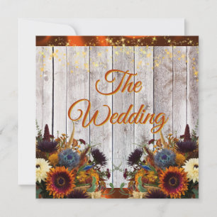 Fall Wildflowers & Lights Wedding Invitation