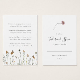 Fall Wildflowers No Wrap Shower display gift tag