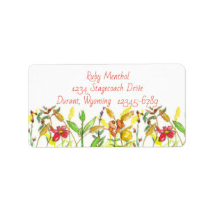 Fall Wildflowers Orange Snapdragons Foxtail Label