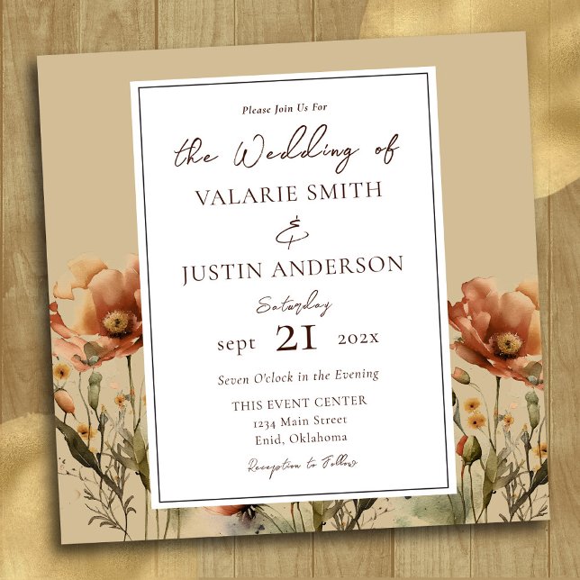 Fall Wildflowers Wedding All in One Invitation (Creator Uploaded)