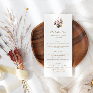 Fall Wildflowers Wedding Menu