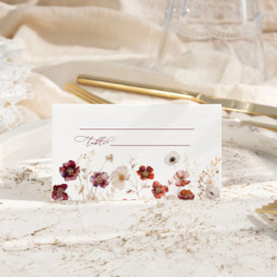 Fall Wildflowers Wedding  Place Card