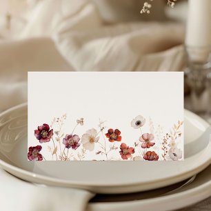 Fall Wildflowers Wedding Place Card