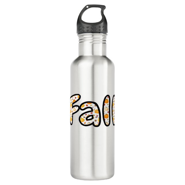 Fall with Pumpkin Background Autumn Season Printab 710 Ml Water Bottle (Front)