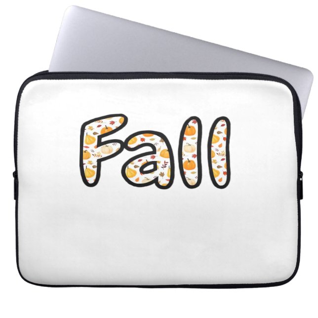 Fall with Pumpkin Background Autumn Season Printab Laptop Sleeve (Front)