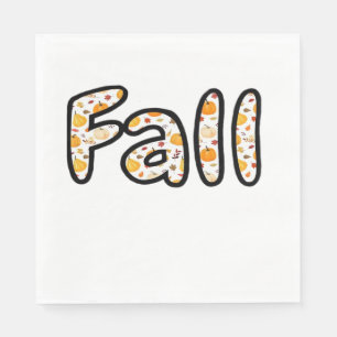 Fall with Pumpkin Background Autumn Season Printab Napkin