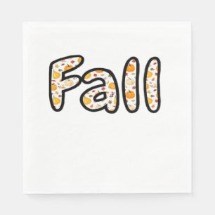Fall with Pumpkin Background Autumn Season Printab Napkin