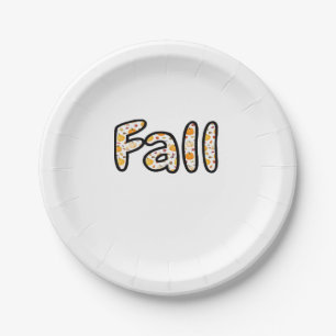 Fall with Pumpkin Background Autumn Season Printab Paper Plate