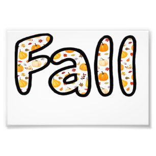 Fall with Pumpkin Background Autumn Season Printab Photo Print