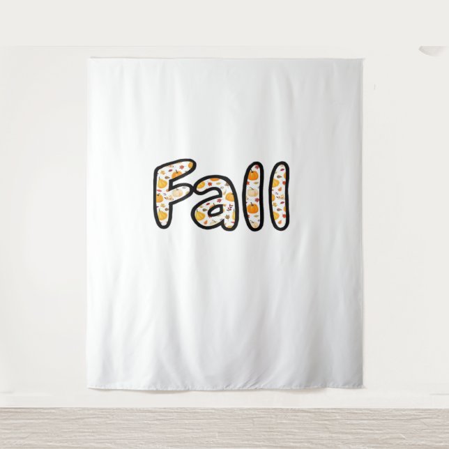 Fall with Pumpkin Background Autumn Season Printab Tapestry (Front)