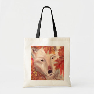Fall wolf tote bag