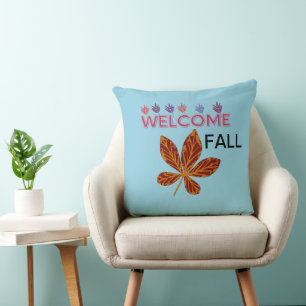 Fall Women T-Shirt W hite and Pink Cushion