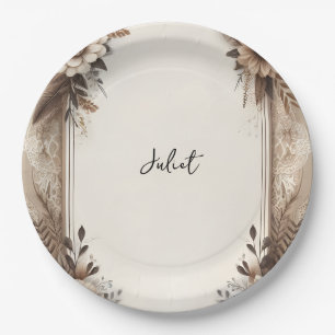 Fall Wood Paperie Recycled Paper Bridal Shower Paper Plate