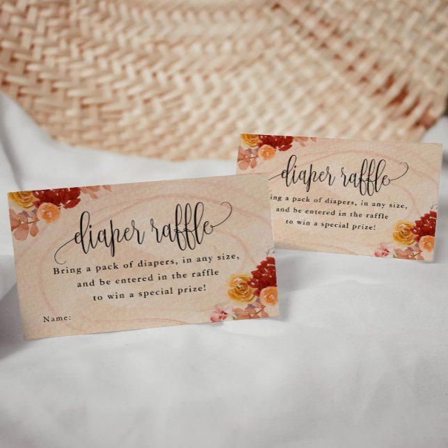 Fall Woodland Animals Baby Diaper Raffle Ticket (Creator Uploaded)