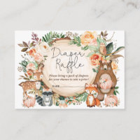 Fall Woodland Animals Baby shower Diaper Raffle