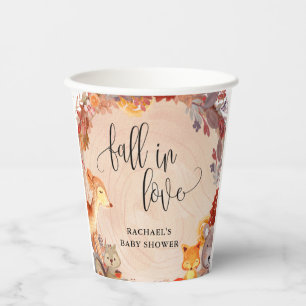 Fall Woodland Animals Baby Shower Personalised Paper Cups