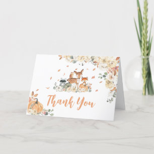 Fall Woodland Animals Baby Shower Thank You Card