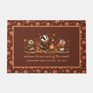 Fall Woodland Animals Personalised Autumn Doormat