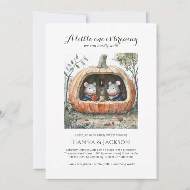 Fall woodland Baby Shower  Invitation (Front)