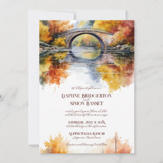 Fall Woodland Bridge Wedding  Invitation