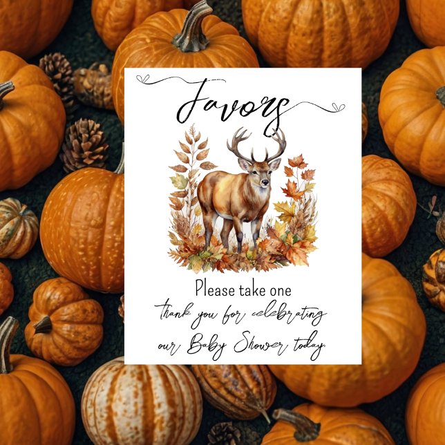 Fall Woodland Deer Animal Forest Watercolor Favour Poster (Creator Uploaded)