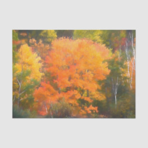 Fall Woodland Forest Trees Orange Yellow Colourful Tissue Paper