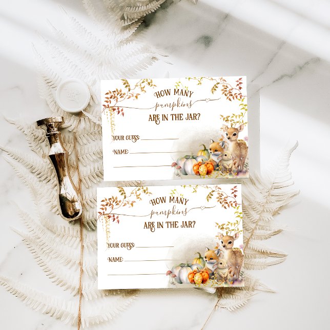 Fall Woodland Pumpkin Baby Shower game Enclosure Card (Creator Uploaded)