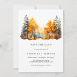 Fall Woods wedding Save The Date<br><div class="desc">Fall in Forest Save the Date. Watercolor Fall Woods collection.

Modern watercolor paintings of the forest in fall colours. Perfect for mountain weddings,  bridal and baby showers,  birthdays,  outdoor parties celebrations</div>