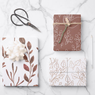 Fall Wrapping Paper Set of 3 Sheets
