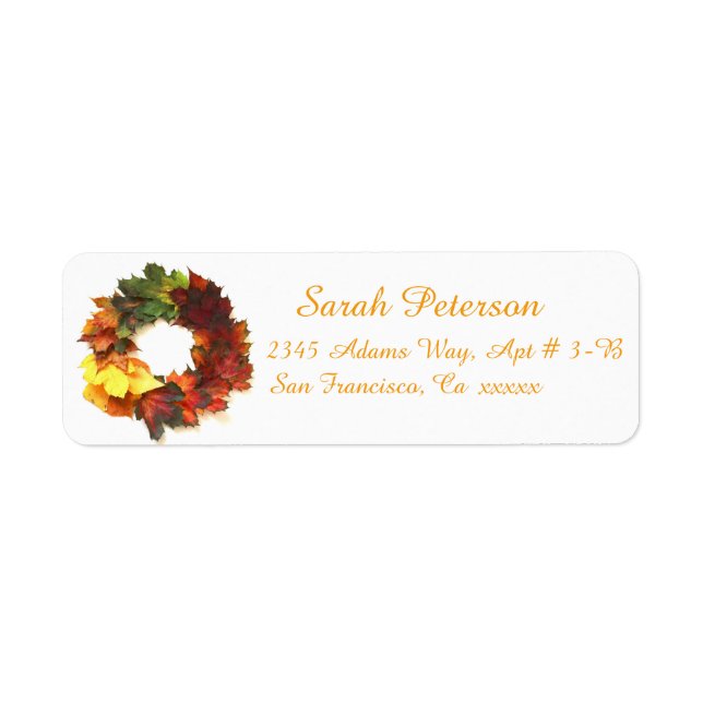 Fall Wreath Address Labels (Front)