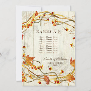 Fall Wreath Bittersweet Rustic Reception Names Invitation