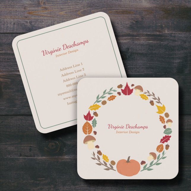 Fall Wreath Business Card (Fall Wreath Business Card)
