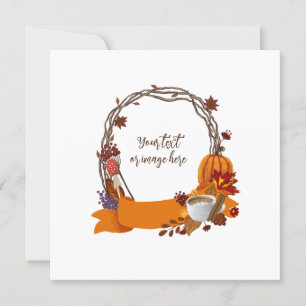 Fall Wreath Digital Painting Card