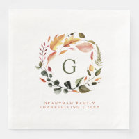 Fall Wreath Monogram Family Thanksgiving