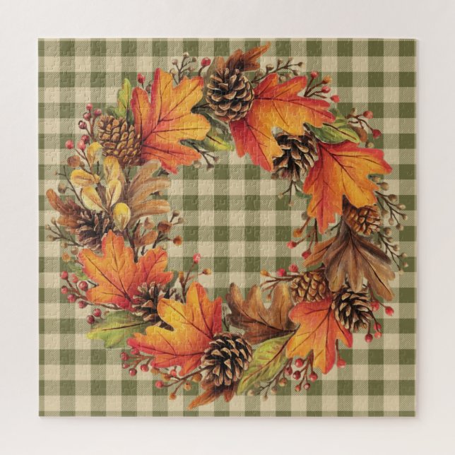 Fall Wreath Puzzle (Vertical)