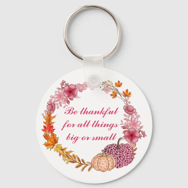 Fall Wreath Quote Key Ring (Front)