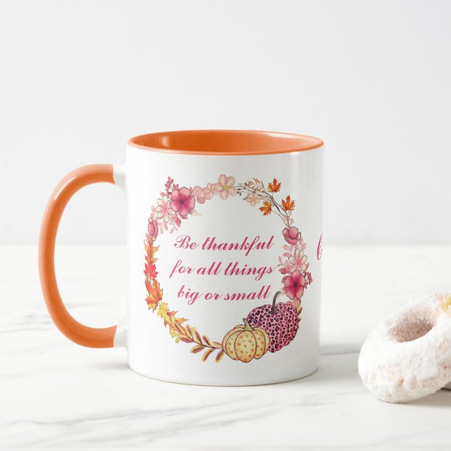 Fall Wreath Quote Mug (With Donut)