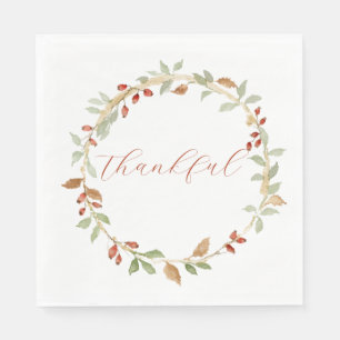 Fall Wreath Thanksgiving Napkin