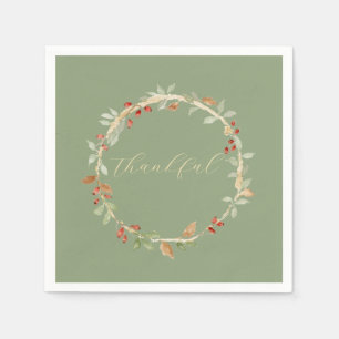 Fall Wreath Thanksgiving Napkin