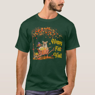Fall Yall Corgi Autumn Fall Maple Leaf Mens Womens T-Shirt