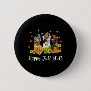 Fall Yall French Bulldog Leopard Pumpkin 6 Cm Round Badge
