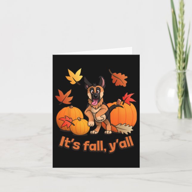 Fall Yall German Shepherd Puppy  Card (Front)