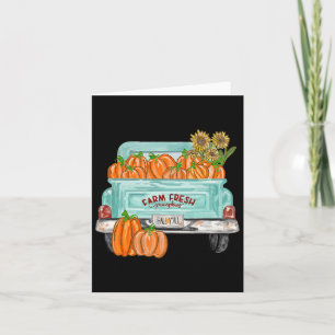 Fall Y'all Truck Pumpkin Sunflower Autumn Fall Tha Card