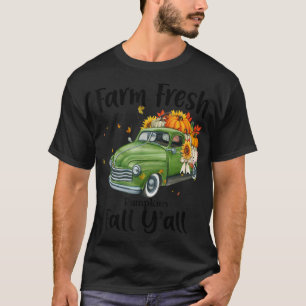 Fall Y'all Truck Pumpkin Sunflower Autumn Fall Tha T-Shirt