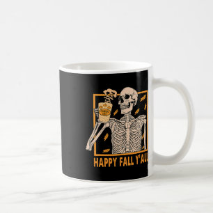 Fall Yall Women Halloween Skeleton Pumpkin Spice Coffee Mug