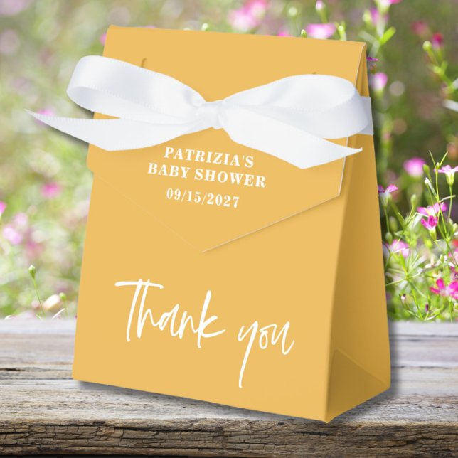 Fall Yellow Coloured Baby Shower Favour Box (Creator Uploaded)