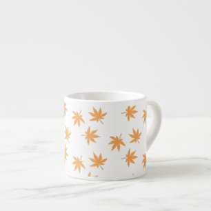 Fall yellow graphic maple leaves, classic, elegant espresso cup